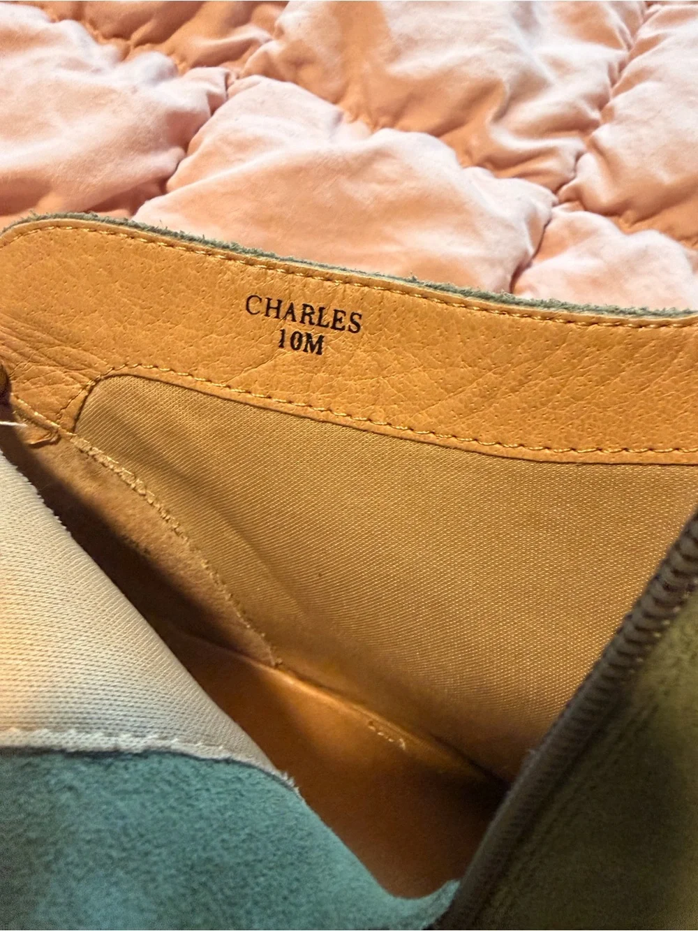 Tahari Olive Suede Ankle Booties with Block Heel